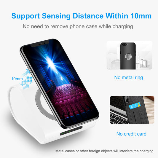 1Pc 10400mAh Qi Wireless Charging Power Bank  For IOS Phone XS MAX XR Galaxy S10 S9 Note 9