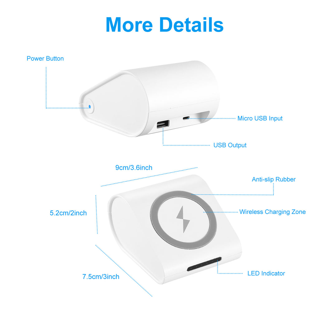 1Pc 10400mAh Qi Wireless Charging Power Bank  For IOS Phone XS MAX XR Galaxy S10 S9 Note 9