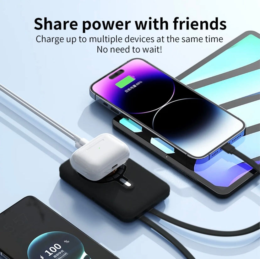 Power Bank Magnetic Portable Wireless FastCharger 10000mAh Type - C Cable LEDDisplay 22.5W PD Fast Charging LightingMag-Safe Battery Pack For IPhone