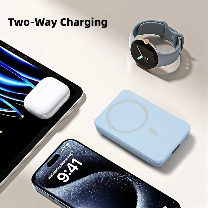 Power Bank Magnetic Portable Wireless FastCharger 10000mAh Type - C Cable LEDDisplay 22.5W PD Fast Charging LightingMag-Safe Battery Pack For IPhone