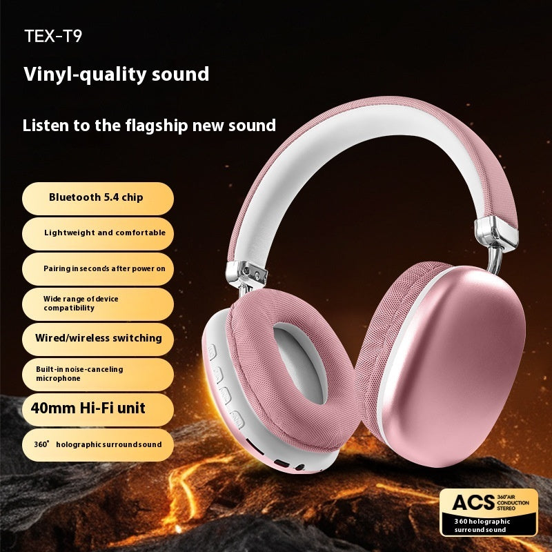 TEX-T9 Bluetooth Headset Wireless Headphone Head-mounted